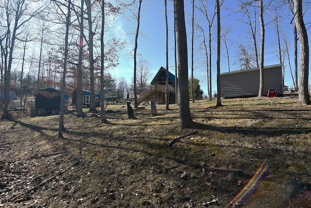 view of yard with stairs