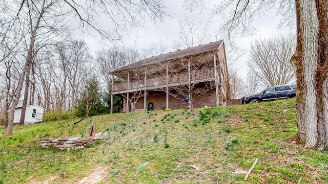 back of property with brick siding