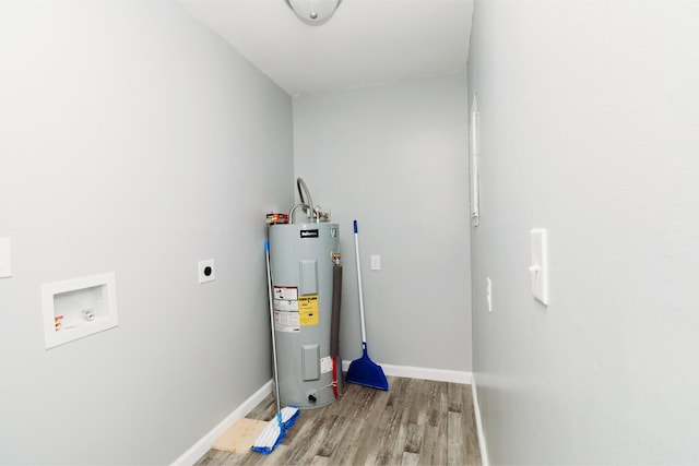 utility room with water heater