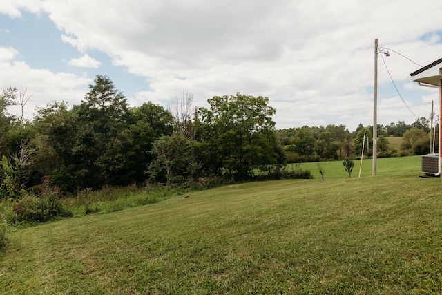 view of yard featuring central AC