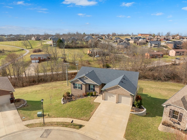 bird's eye view with a residential view