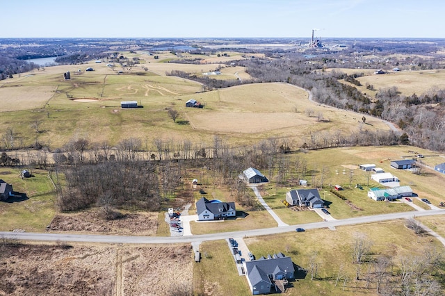 bird's eye view with a rural view