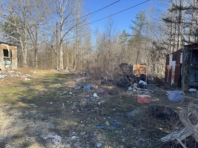 view of yard with an outdoor structure