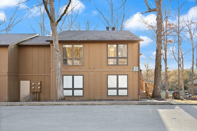 exterior space with board and batten siding