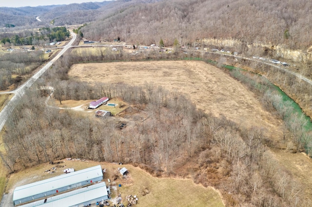 bird's eye view with a rural view and a mountain view