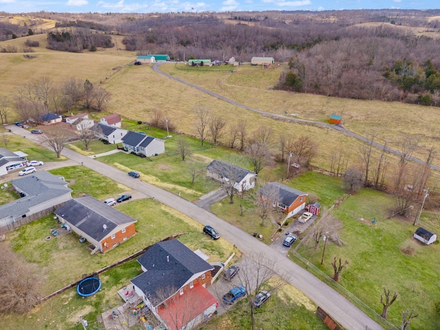 aerial view featuring a rural view