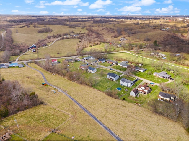 aerial view with a rural view