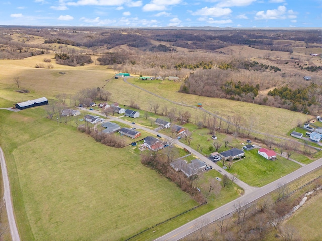 aerial view with a rural view