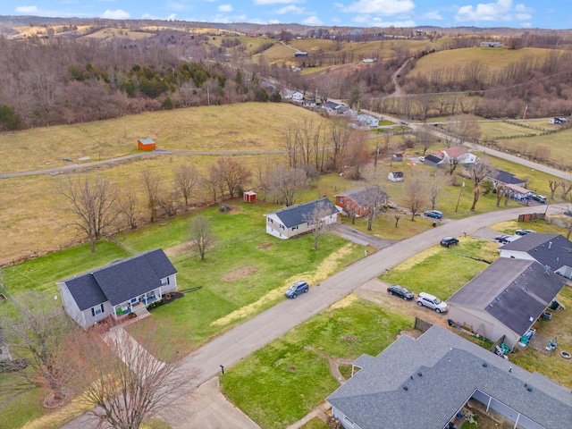 bird's eye view featuring a rural view