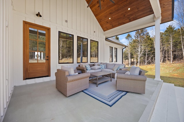 view of patio with an outdoor hangout area