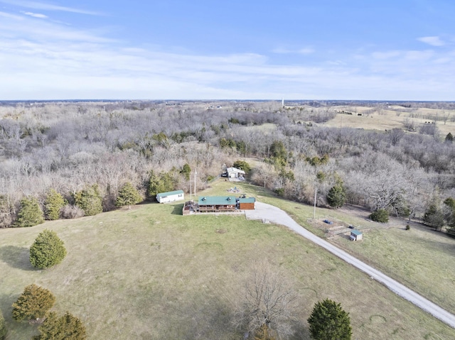 bird's eye view featuring a rural view