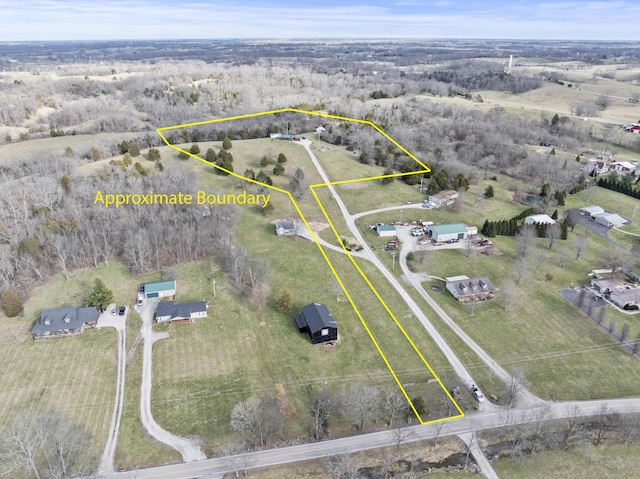 bird's eye view featuring a rural view