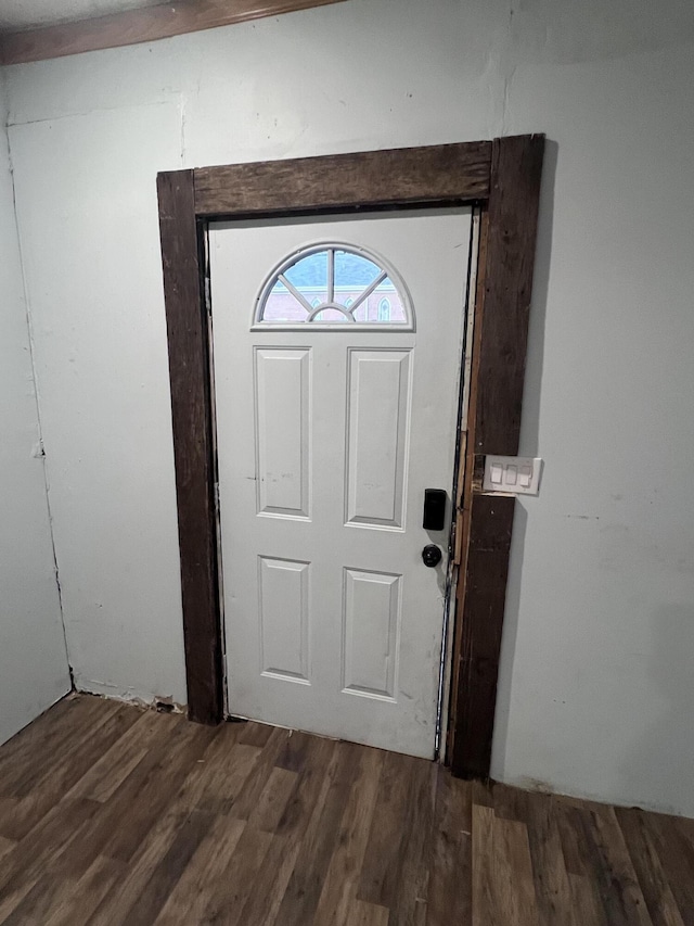 foyer entrance featuring wood finished floors