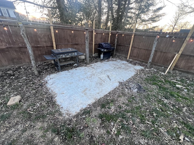 view of yard with fence