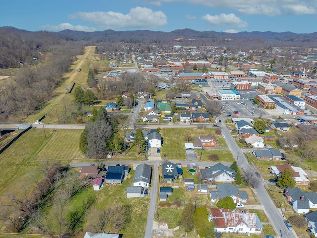 aerial view with a residential view and a mountain view