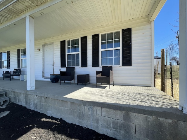 view of patio with a porch