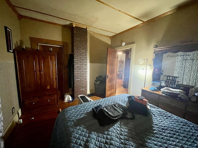 bedroom featuring ornamental molding