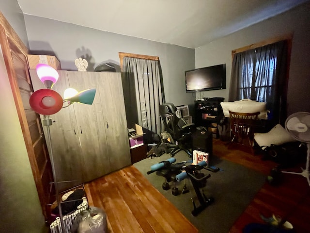 living room with wood finished floors