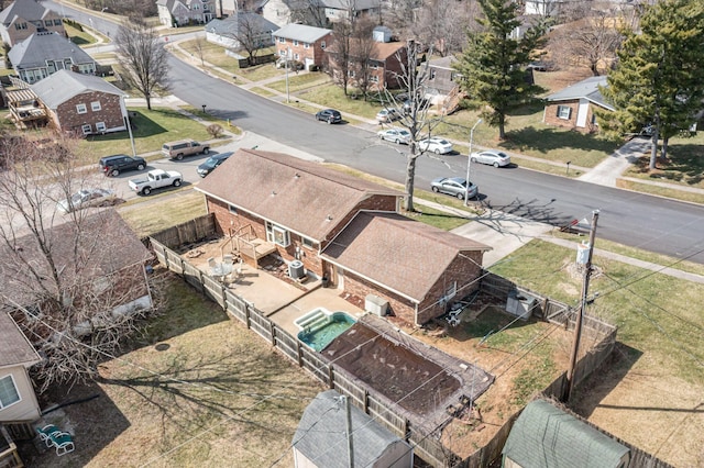 aerial view featuring a residential view