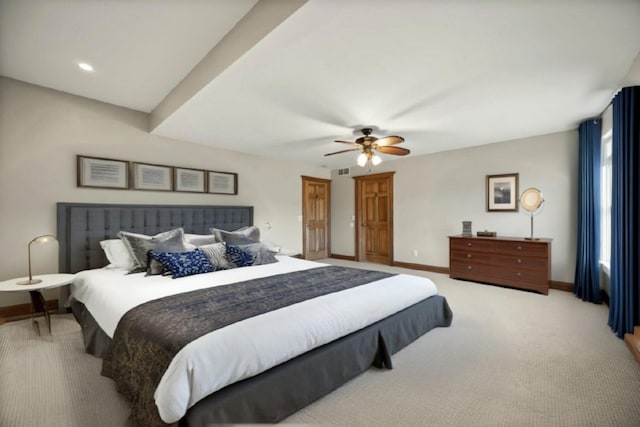 1343 Bastin Creek Rd, Kings Mountain, KY 40442 - carpeted bedroom with ceiling fan, baseboards, and visible vents