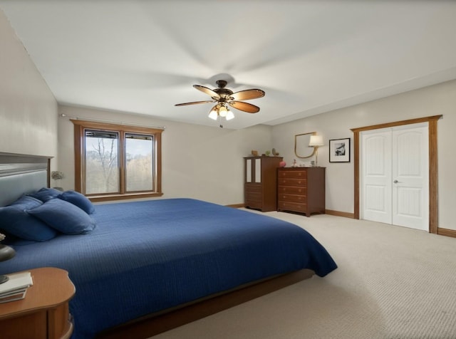 1343 Bastin Creek Rd, Kings Mountain, KY 40442 - carpeted bedroom with baseboards and ceiling fan