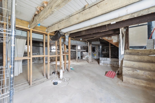 view of unfinished below grade area