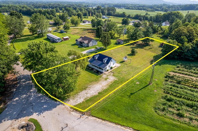 bird's eye view featuring a rural view