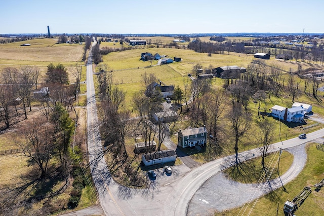 bird's eye view with a rural view