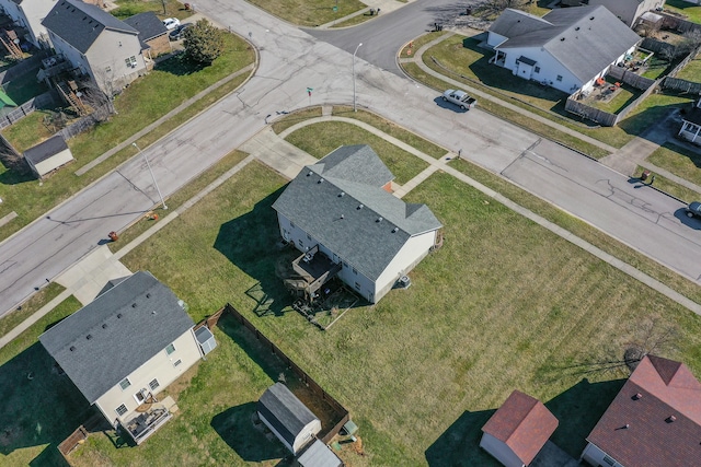 bird's eye view with a residential view