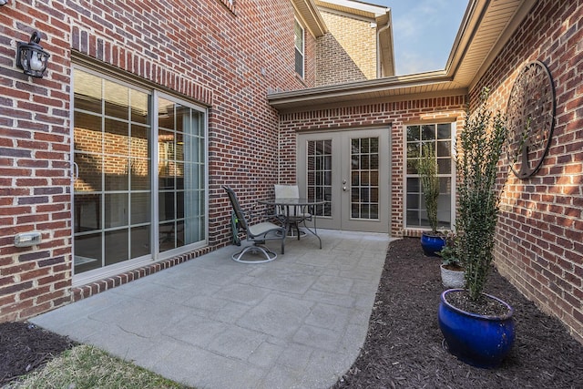 view of patio / terrace featuring french doors