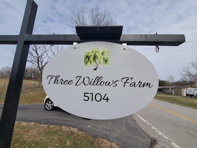 view of community sign