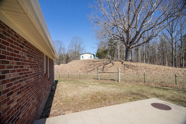 view of yard with a patio area and fence