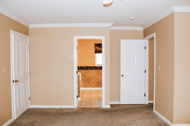 415 David Ln, Winchester, KY 40391 - unfurnished bedroom featuring crown molding, carpet floors, and ensuite bathroom
