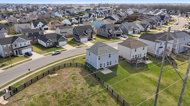 aerial view featuring a residential view