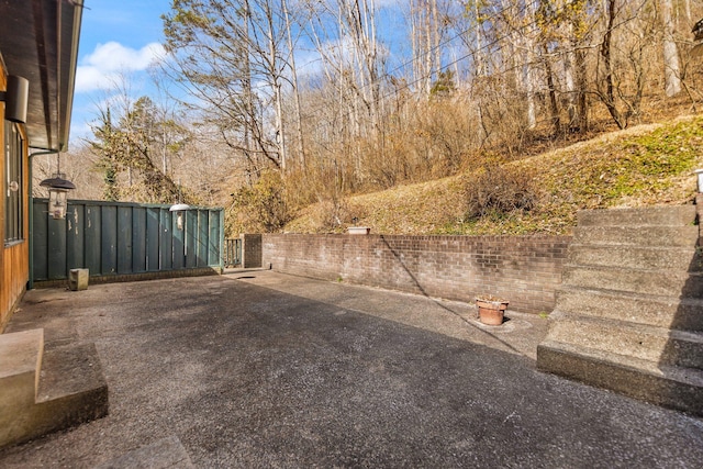 view of yard with fence