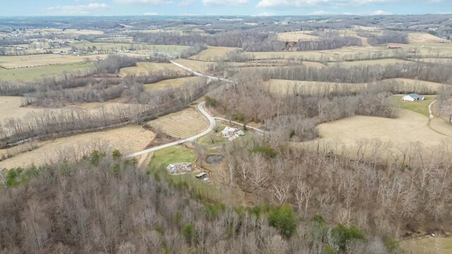 aerial view with a rural view