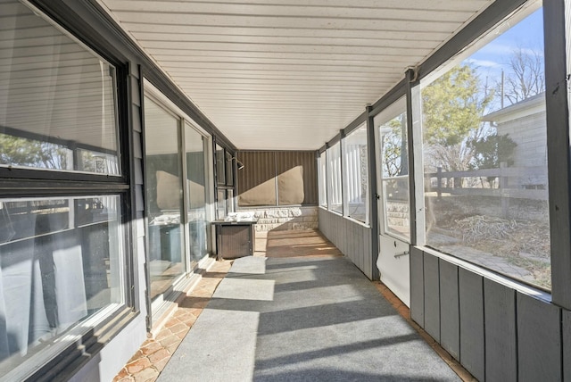 view of unfurnished sunroom