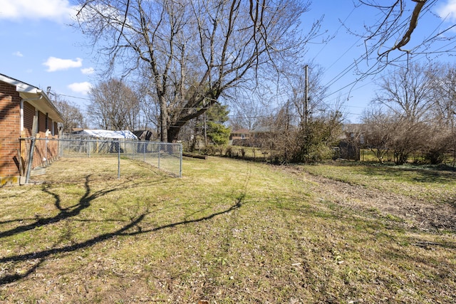 view of yard with fence