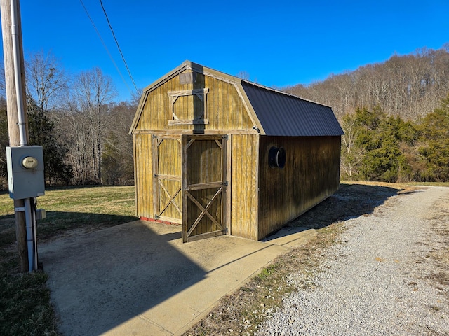 view of shed