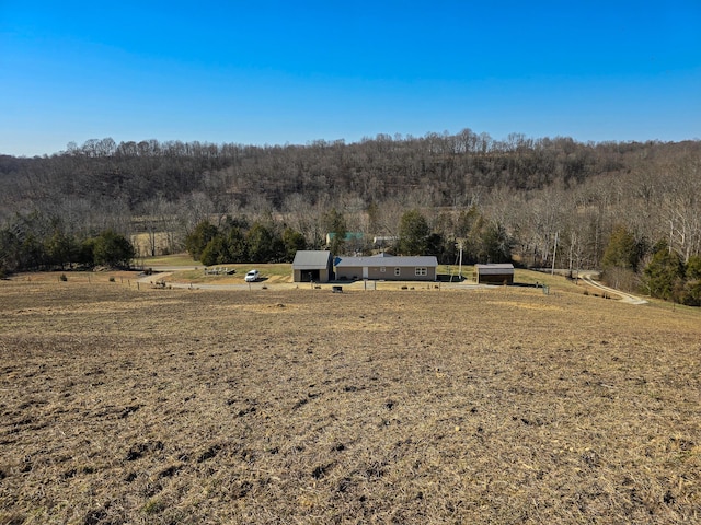 view of local wilderness with a rural view and a view of trees