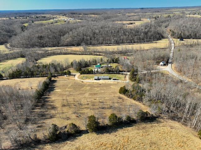 bird's eye view featuring a rural view