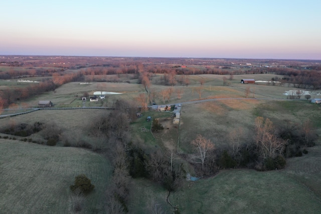 aerial view featuring a rural view