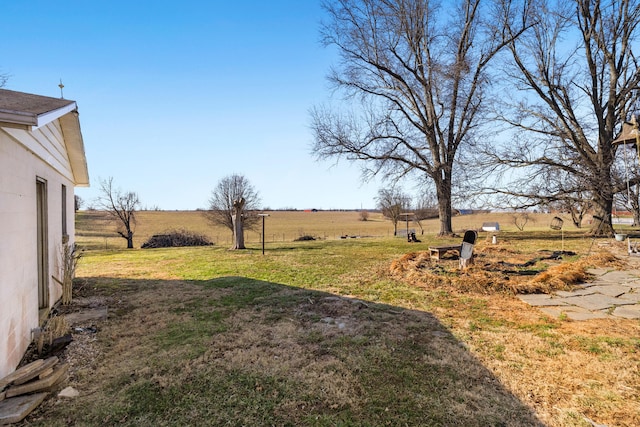 view of yard with a rural view