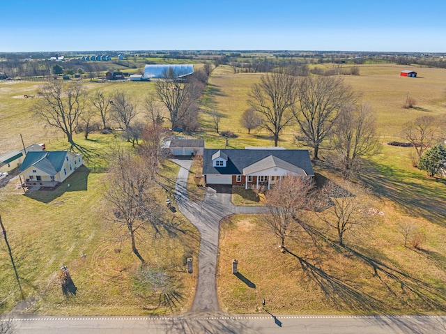 aerial view with a rural view