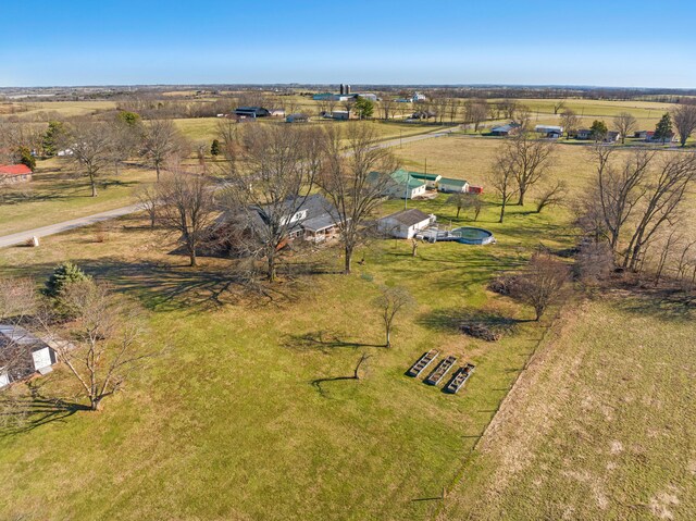 bird's eye view with a rural view