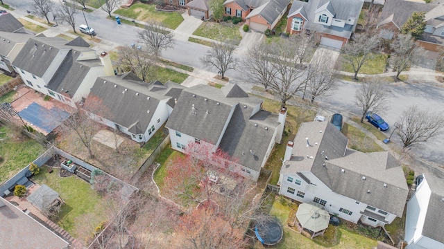 aerial view with a residential view