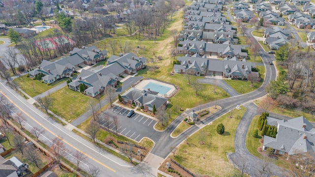 drone / aerial view with a residential view