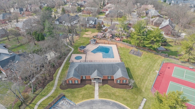 bird's eye view featuring a residential view