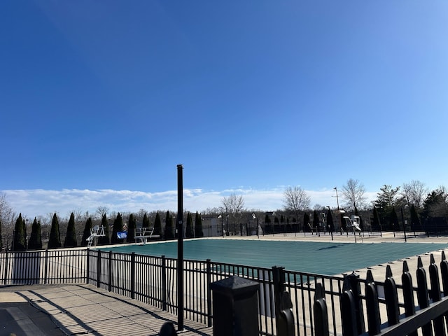 community pool with fence