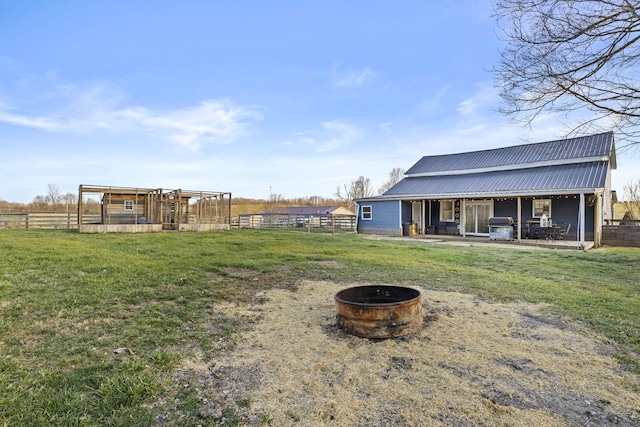 4200 Grays Run Pike, Cynthiana, KY 41031 - view of yard featuring fence and an outdoor fire pit
